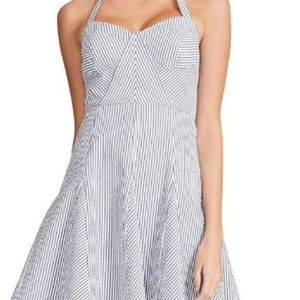 Betsey Johnson Seersucker Sweetheart Dress Blue. Size Medium